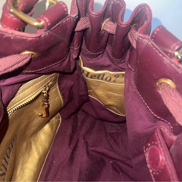 Vintage Pink JUICY couture bag purse Y2K preloved velour tote RARE hearts - Picture 12 of 15